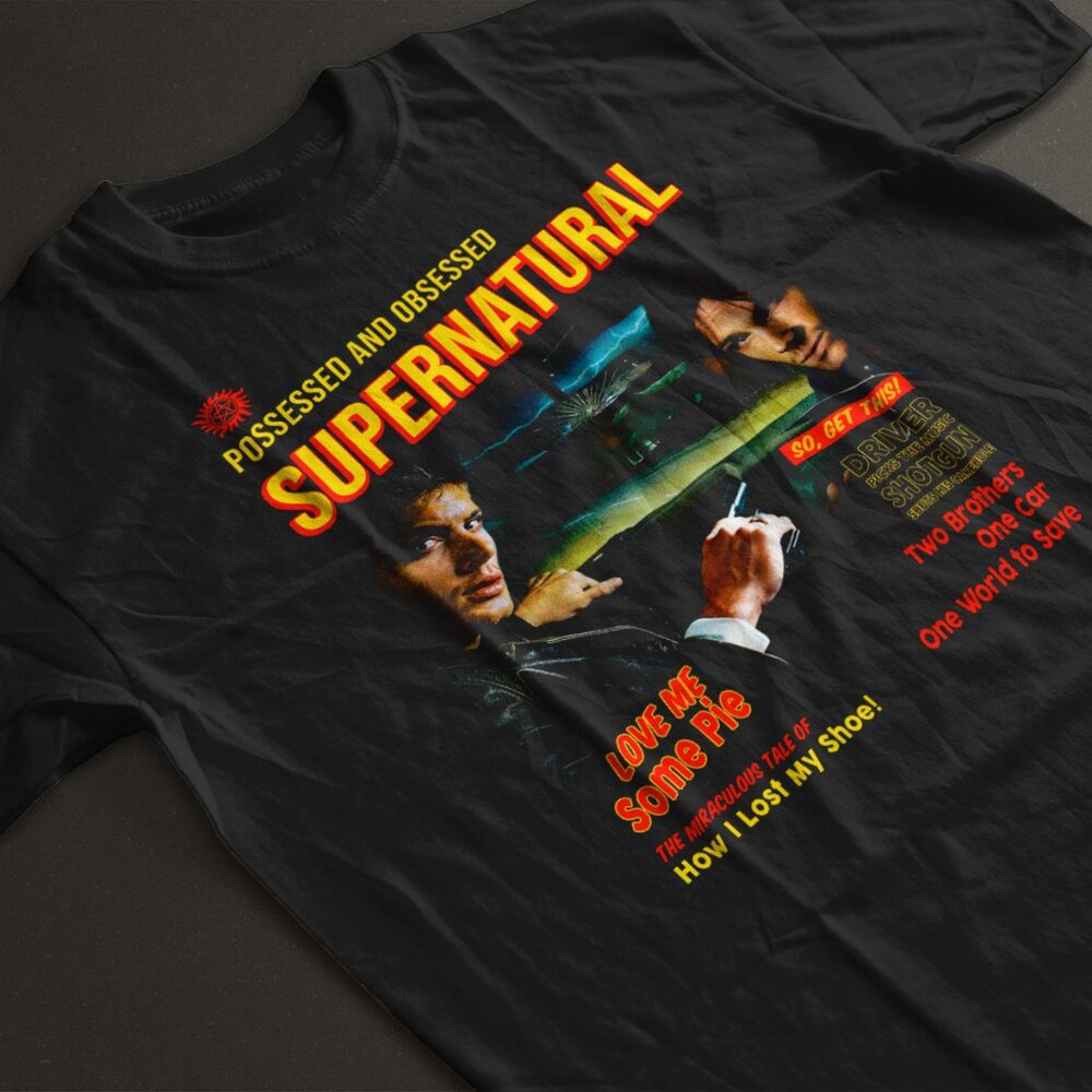 Supernatural Sam Dean Winchester black Shirt